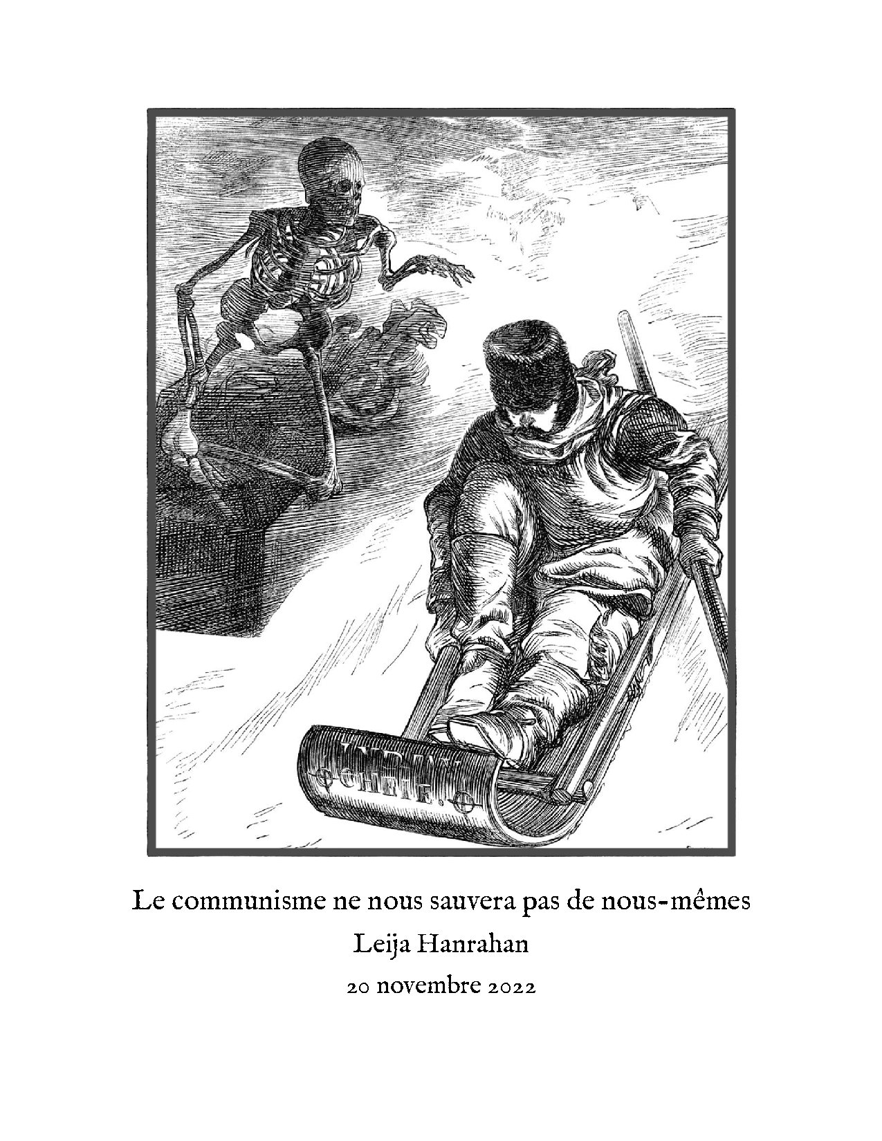 Première page — Le communisme ne nous sauveras pas de nous-même